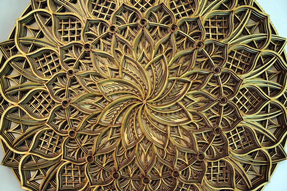 Autres décorations murales - Mandala en bois, décoration d'appartement - BHDECOR