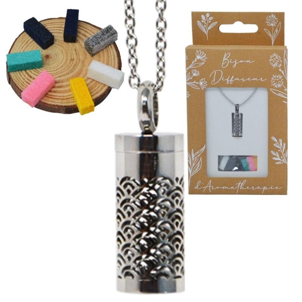 Diffuseurs de parfums - Collier diffuseur tube – EVENTAILS (7 patins en feutre) - IRRÉVERSIBLE