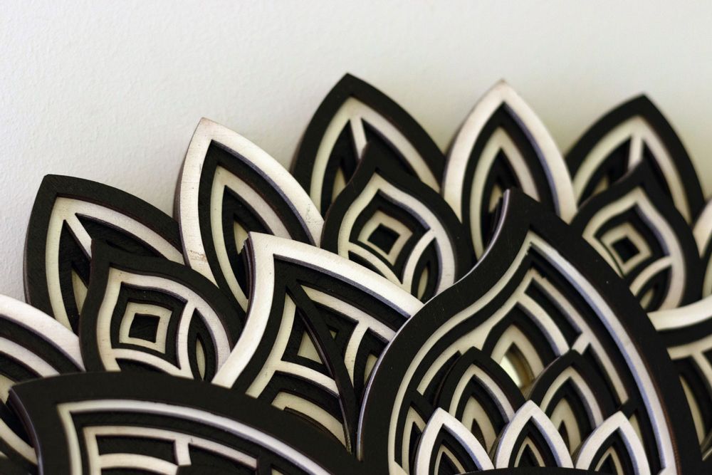 Outdoor decorative accessories - Art Deco Wall Mirror, Black Mirror, Wood Frame Mirror - BHDECOR