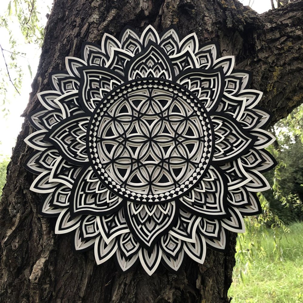 Other wall decoration - Wood Mandala, Apartment Decor - BHDECOR