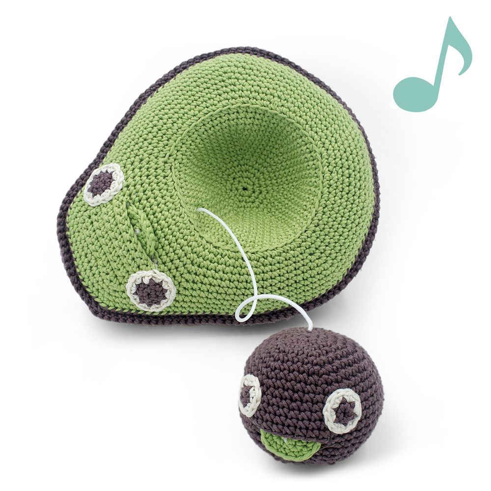 Gifts - MOMMY AVOCADO AND HER BABY SEED - MUSIC BOX 100% ORGANIC COTTON - MYUM - THE VEGGY TOYS