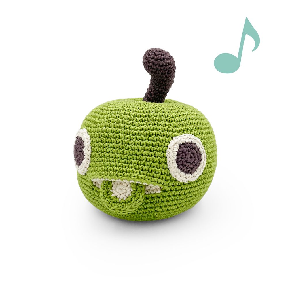 Toys - RINGO APPLE - MUSIC BOX 100% ORGANIC COTTON - MYUM - THE VEGGY TOYS