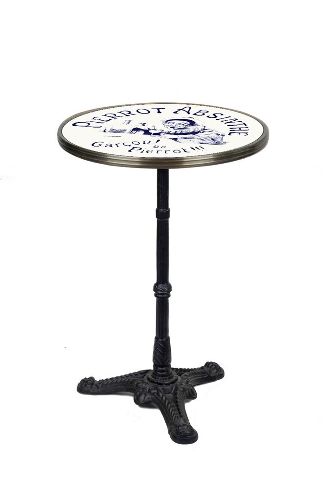 Autres tables - Table Bistrot Pierrot, 51 cm de Diamètre, Bord Laiton - BONNECAZE ABSINTHE & HOME