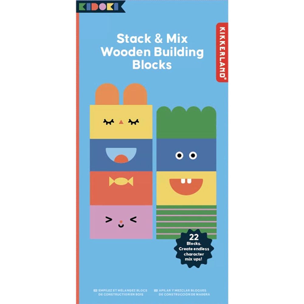 Jouets enfants - BLOCS DE CONSTRUCTION EN BOIS - KIKKERLAND