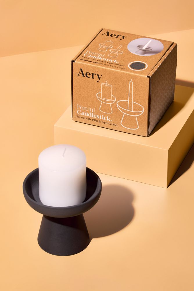 Gifts - Porcini Ceramic Candle Holders - AERY LIVING