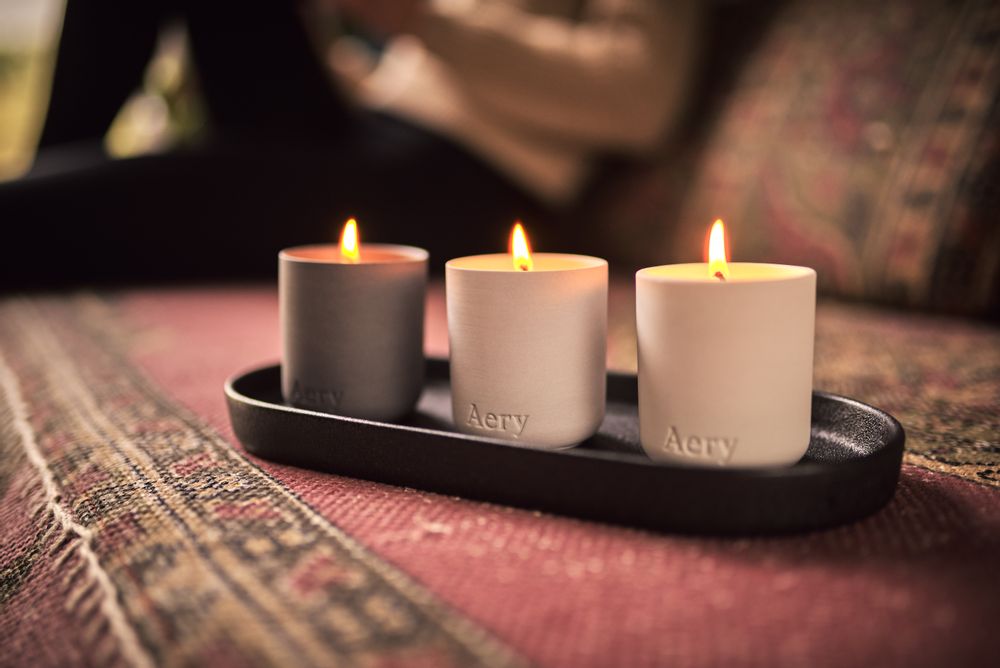 Candlesticks and candle holders - Oslo Textured Charcoal Display Tray - AERY LIVING