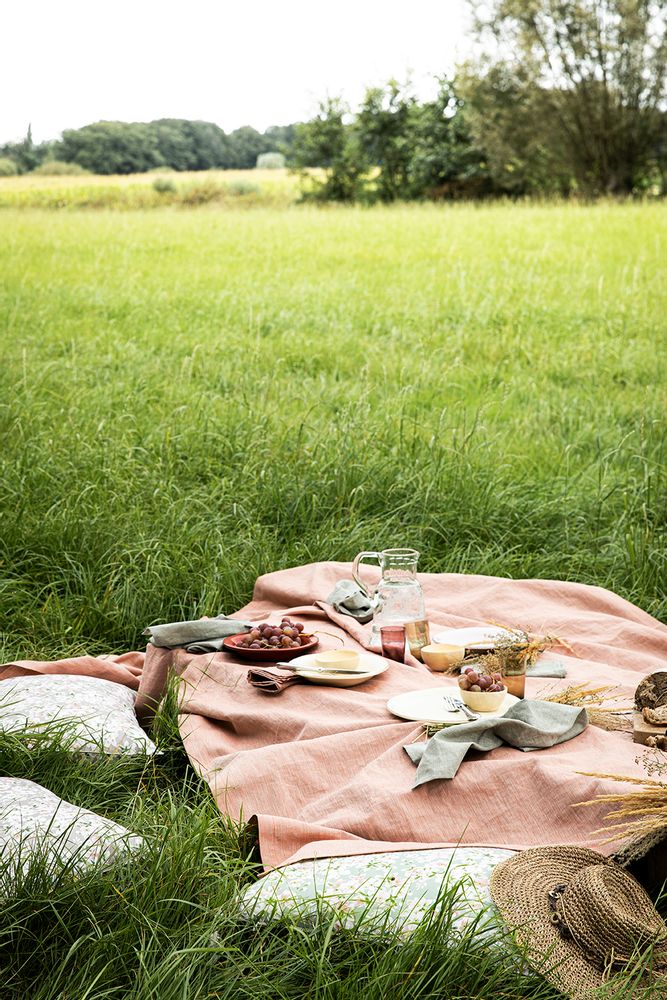 Linge de table textile - Chambray Capucine - Nappe et serviette en lin - ALEXANDRE TURPAULT