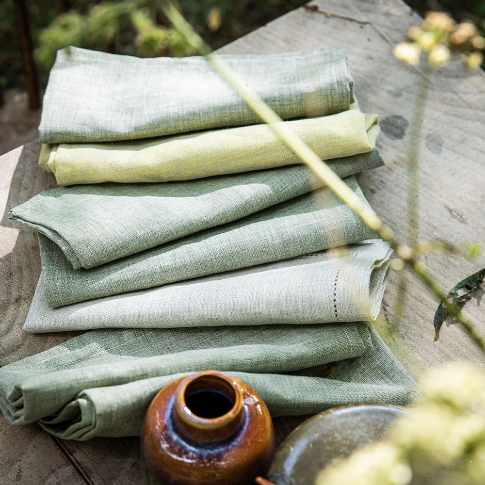 Table linen - Chambray Sauge - Tablecloth and Napkin - ALEXANDRE TURPAULT