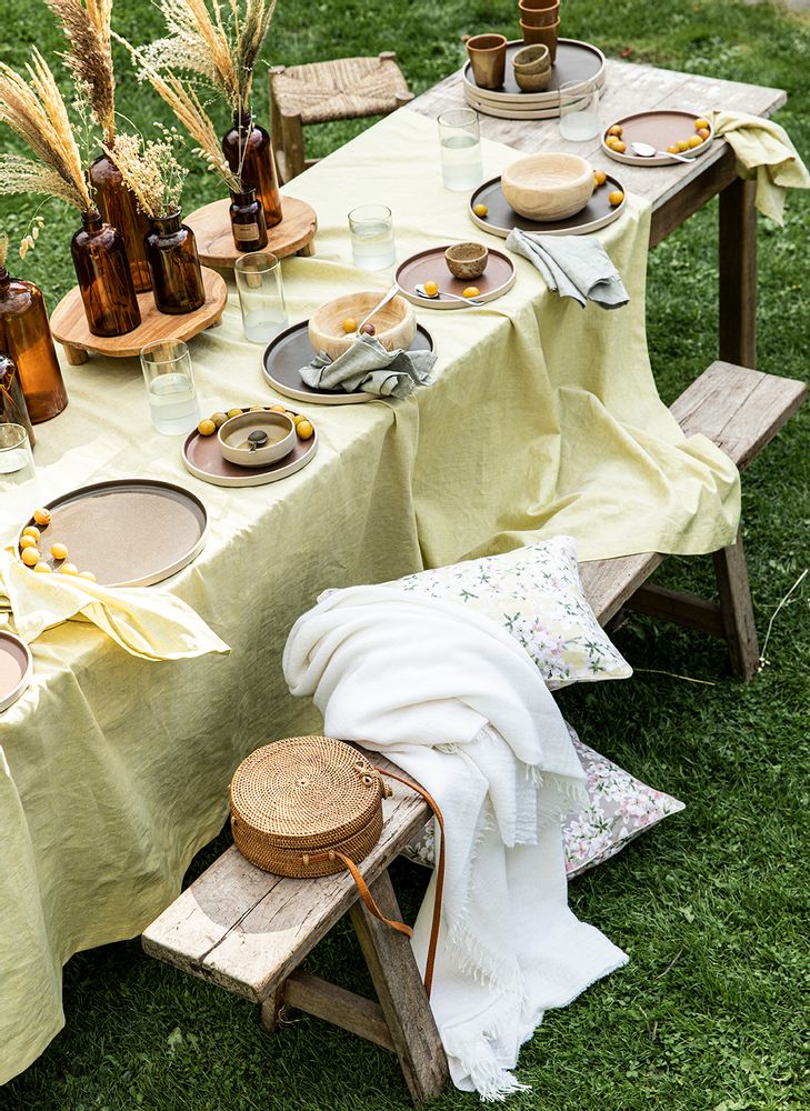 Table linen - Chambray Yuzu - Tablecloth and Napkin - ALEXANDRE TURPAULT