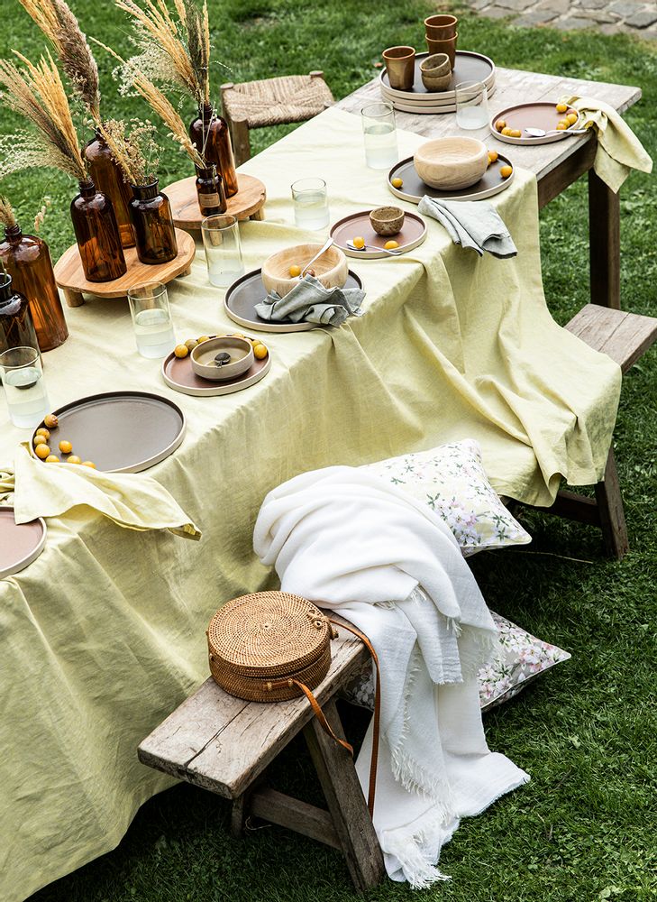 Table linen - Chambray Yuzu - Tablecloth and Napkin - ALEXANDRE TURPAULT