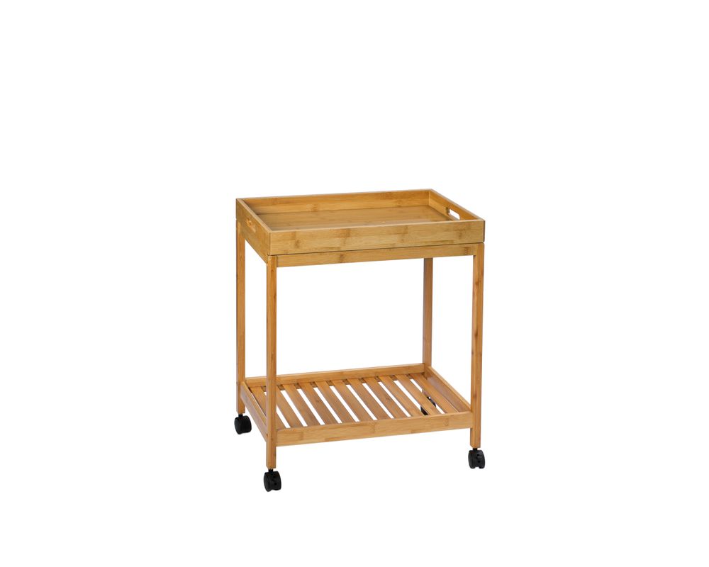 Food storage - 2-tier bamboo trolley 55x34x63 cm CC22005 - ANDREA HOUSE