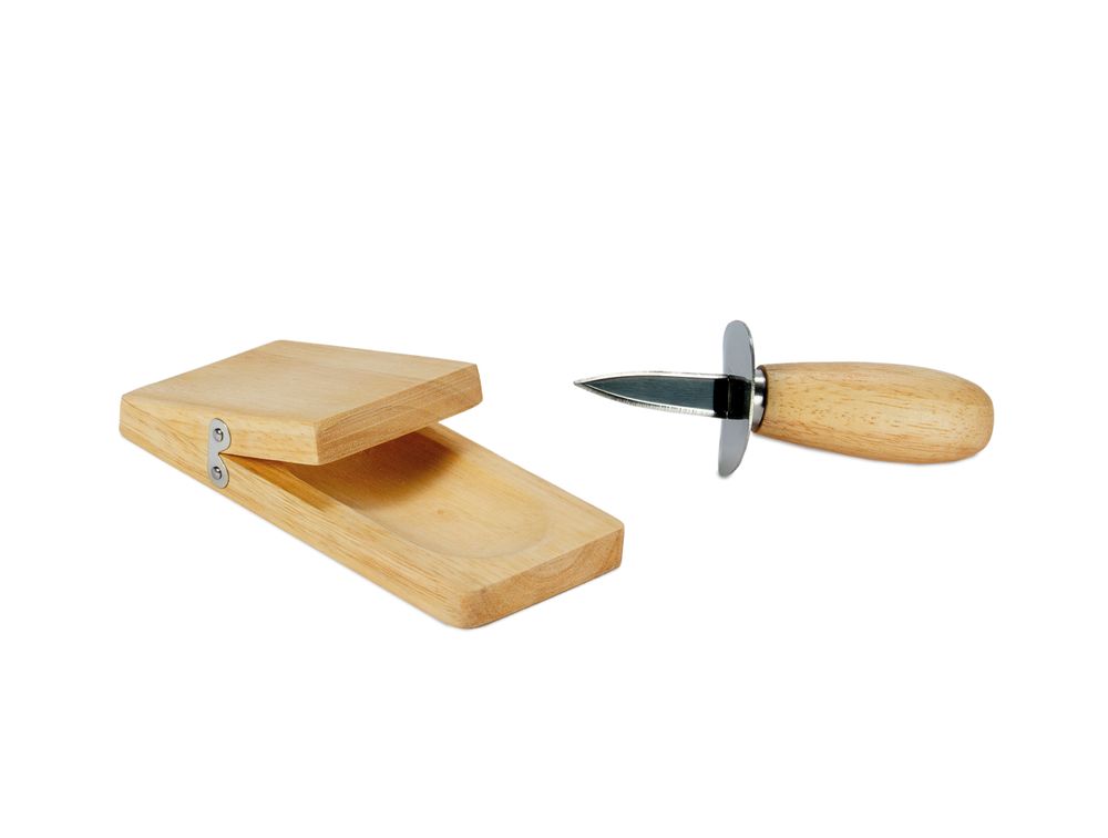 Couverts & ustensiles de cuisine - COUTEAU À HUÎTRES AVEC SUPPORT EN BOIS 18X7.5X4.5 CC22047 - ANDREA HOUSE