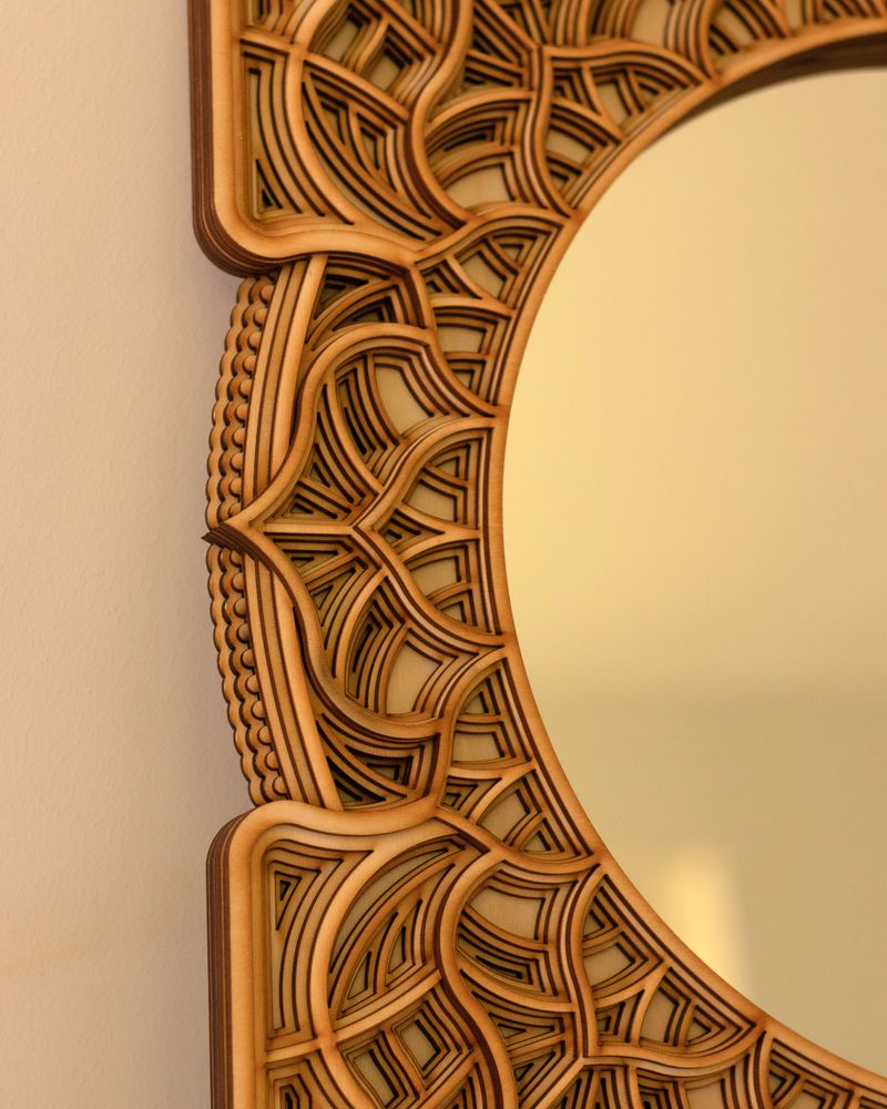 Mirrors - Art Deco Wall Mirror, Black Mirror, Wood Frame Mirror - BHDECOR
