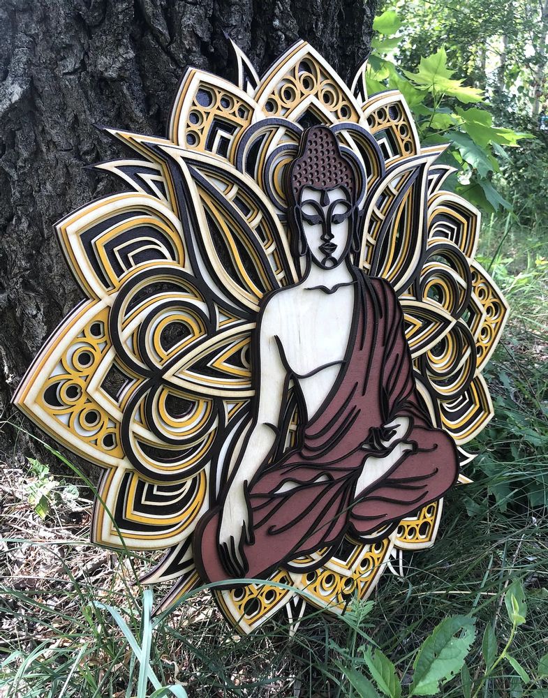 Autres décorations murales - Mandala zen Bouddha taoïste, décalcomanie murale mandala, décoration de chambre spirituelle - BHDECOR