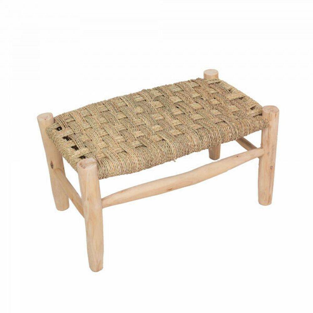 Bancs - Banc marocain en doum et bois d'eucalyptus - L'ATELIER DES CREATEURS