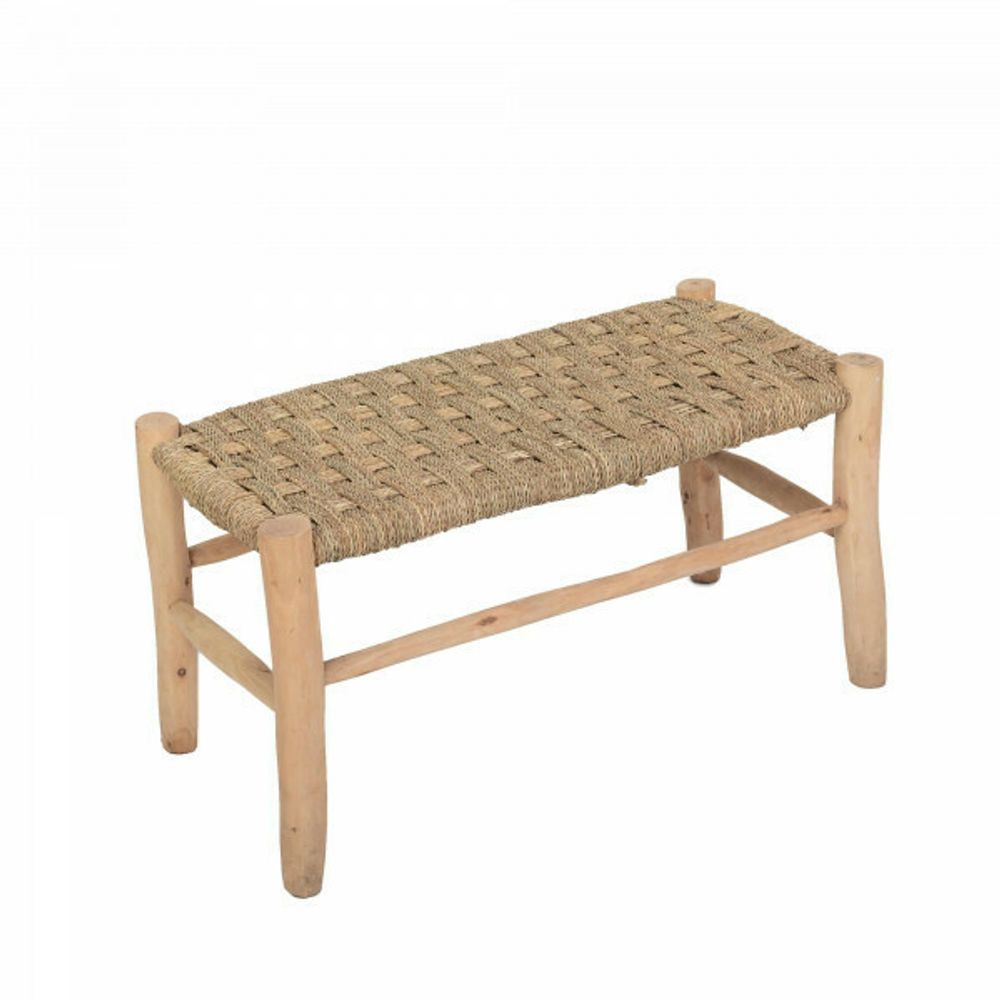 Bancs - Banc marocain en doum et bois d'eucalyptus - L'ATELIER DES CREATEURS