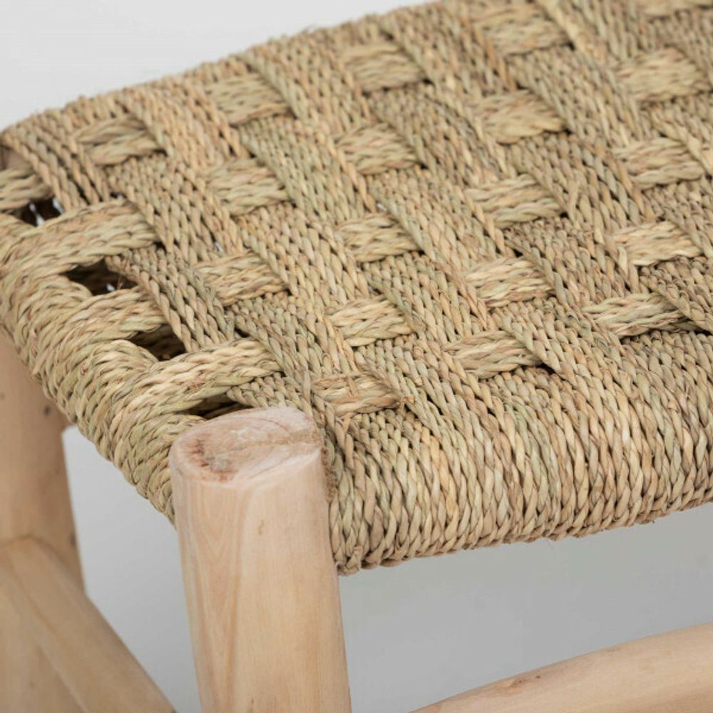 Bancs - Banc marocain en doum et bois d'eucalyptus - L'ATELIER DES CREATEURS