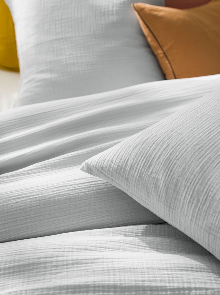Linge de lit - Double gaze de coton Tendresse Brume - Parure de lit - ESSIX