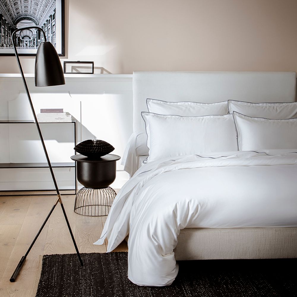 Linge de lit - Linge de lit uni en satin de coton Opium - TRADITION DES VOSGES