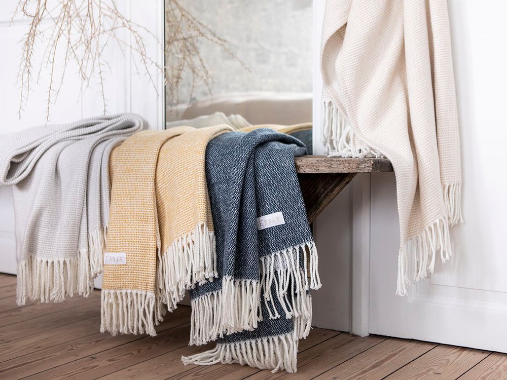 Bed linens - Cocon Bleu Chiné - Throw - ESSIX