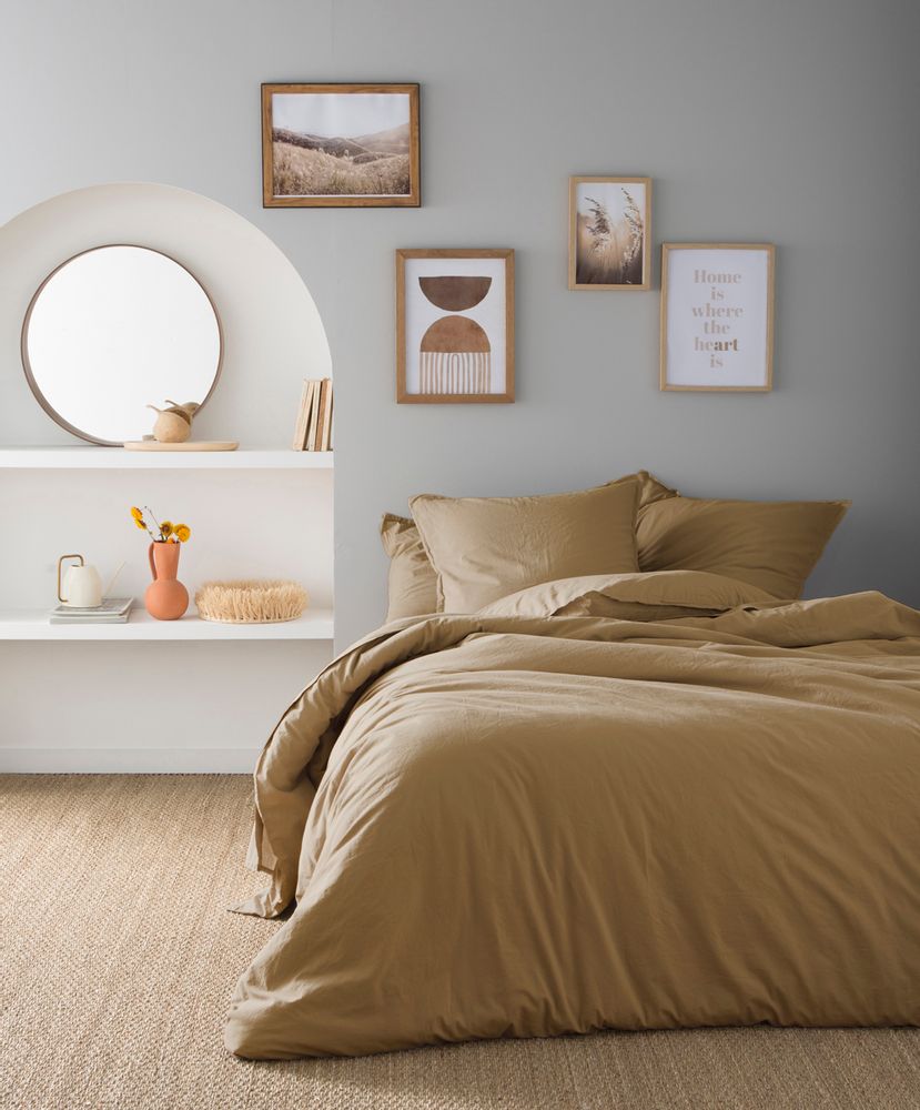 Linge de lit - Soft line Savane - Parure de lit en coton lavé - ESSIX