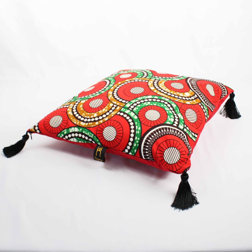 Coussins textile - COUSSIN WAX ROSACES - POMPONS - HÙMA HOME PARIS