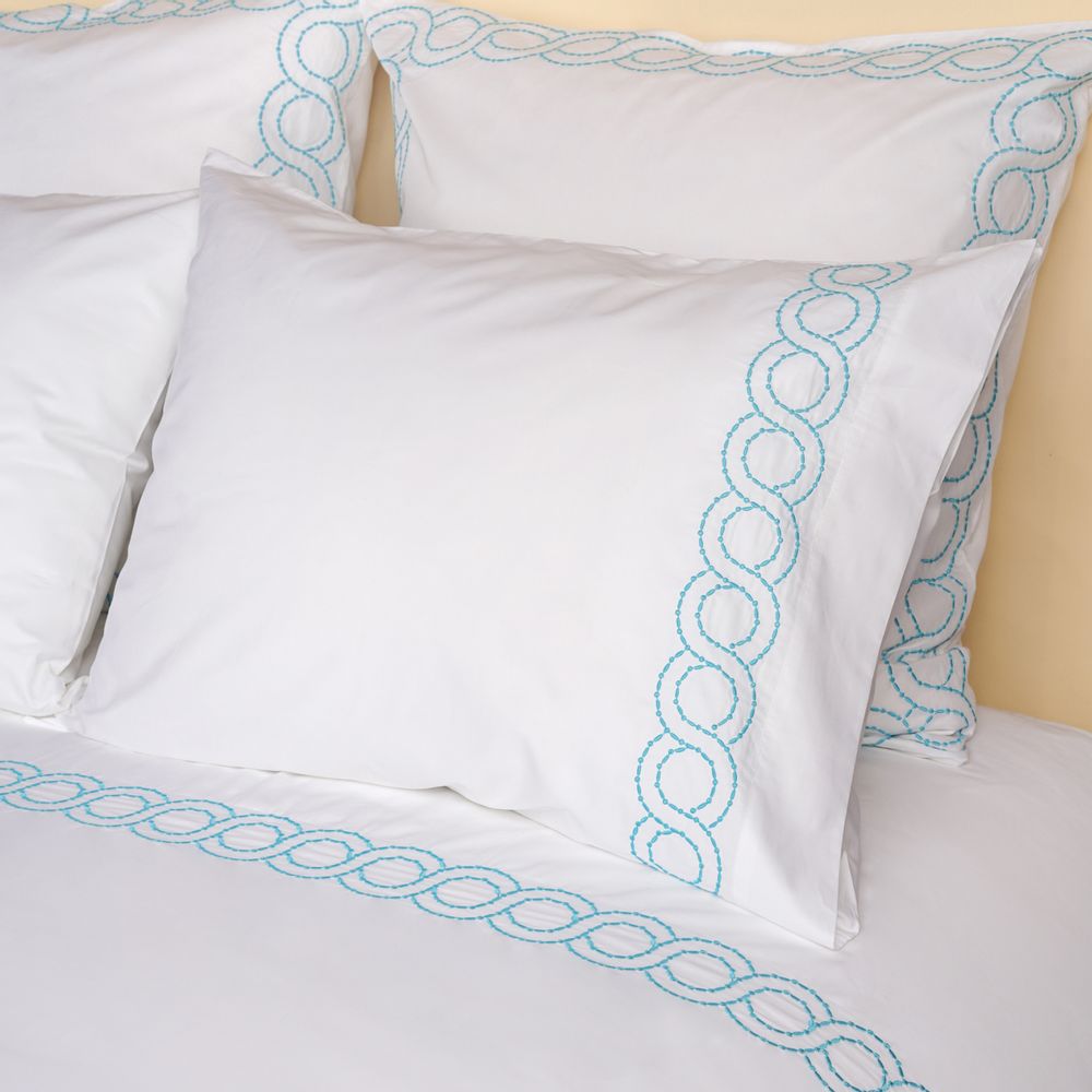 Bed linens - Complete set Polka Turquoise - ALDÉLINDA HOME