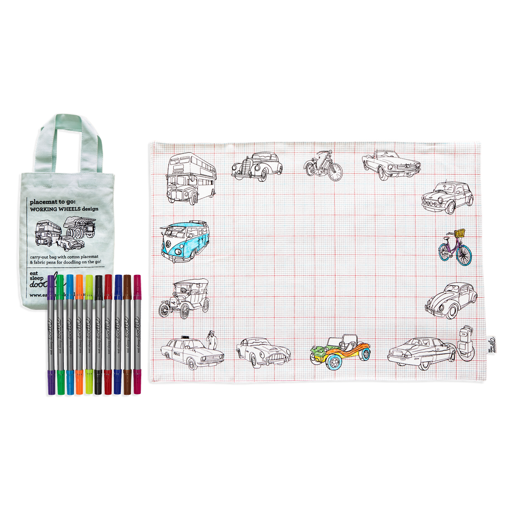 Sets de table - set de table portable voitures, camions et tracteurs - EATSLEEPDOODLE