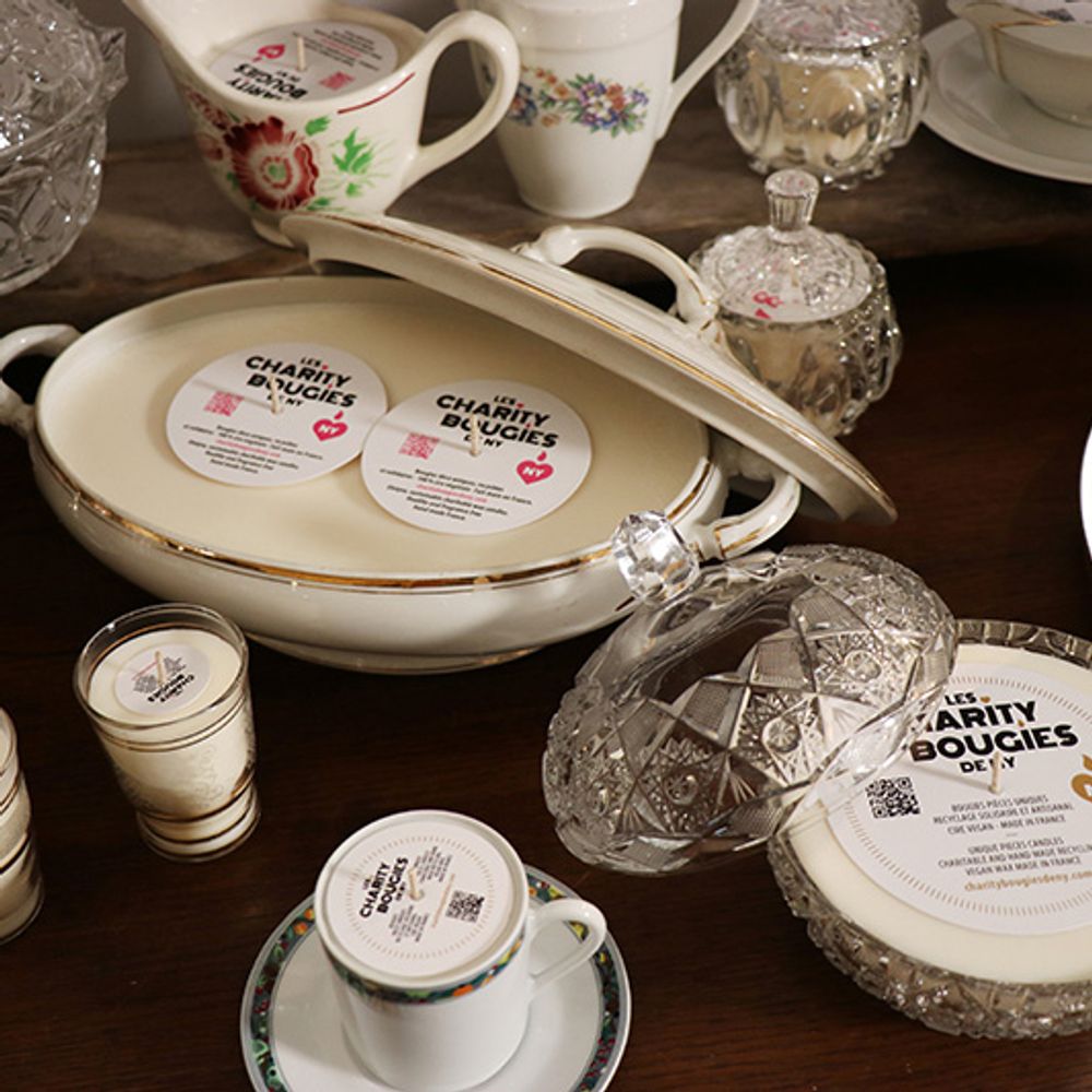 Candles - PORCELAIN CANDLE XL and XX - CHARITY BOUGIES DE NY