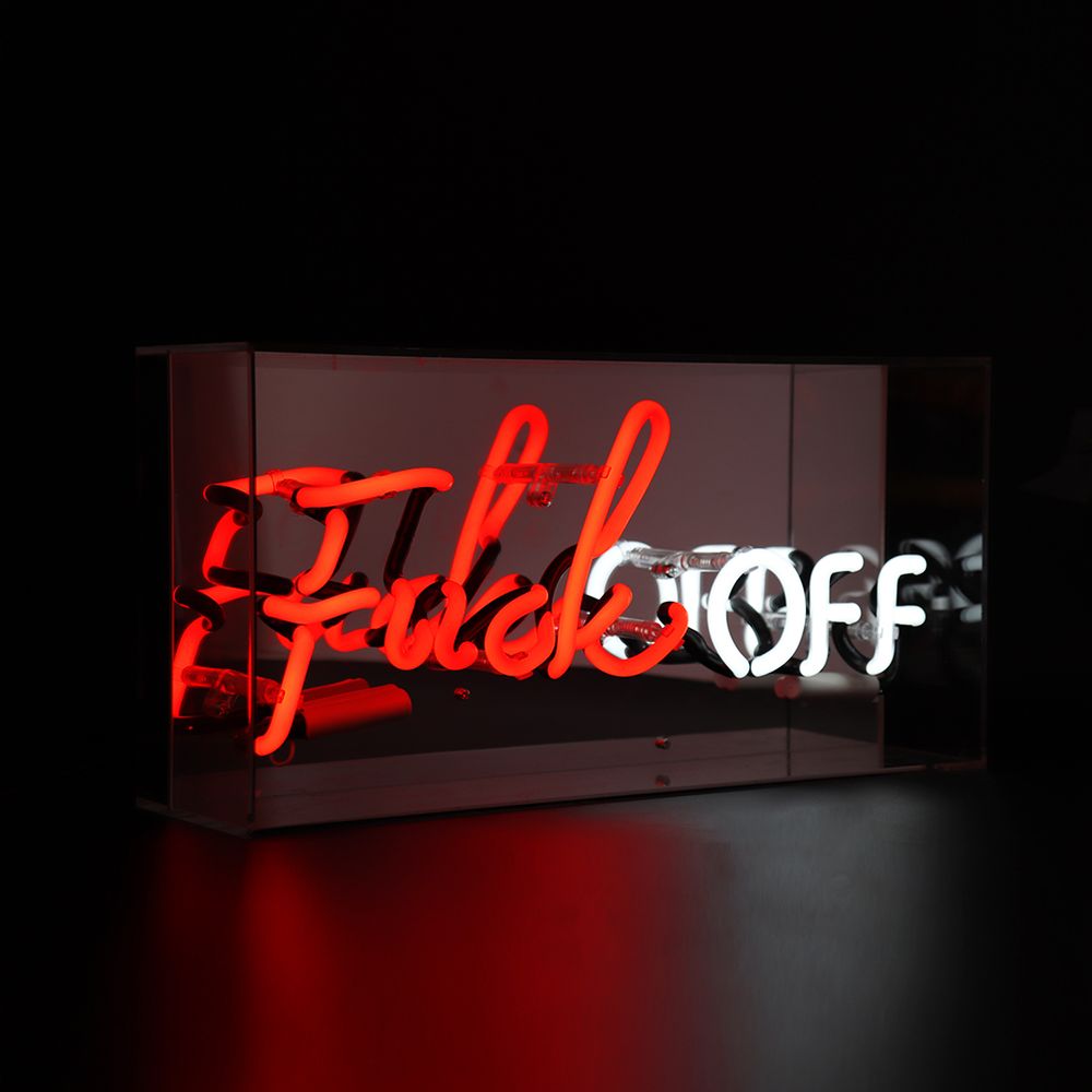Table lamps - 'Fuck Off' Acrylic Box Neon Light - LOCOMOCEAN