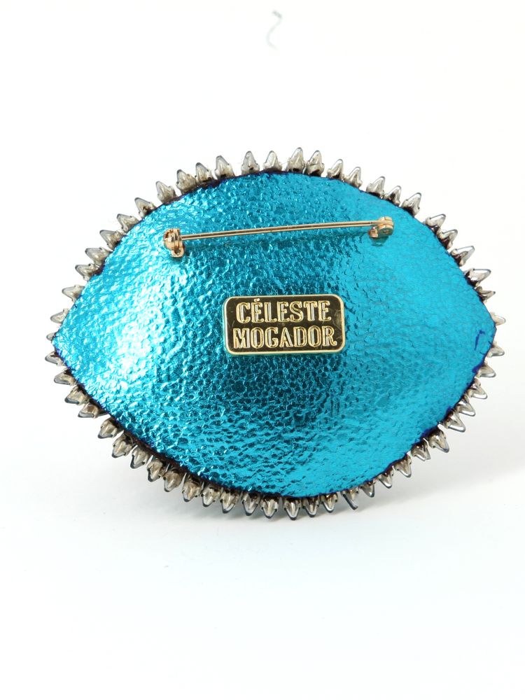 Bijoux - Broche Oeil Hollywood Turquoise - CELESTE MOGADOR