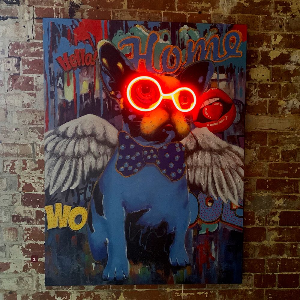 Wall lamps - 'Dog with Wings' Wall Artwork - LED Neon - LOCOMOCEAN