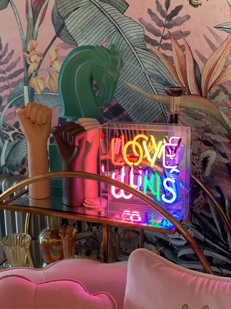 Desk lamps - 'Love Wins' Acrylic Box Neon Light - LOCOMOCEAN