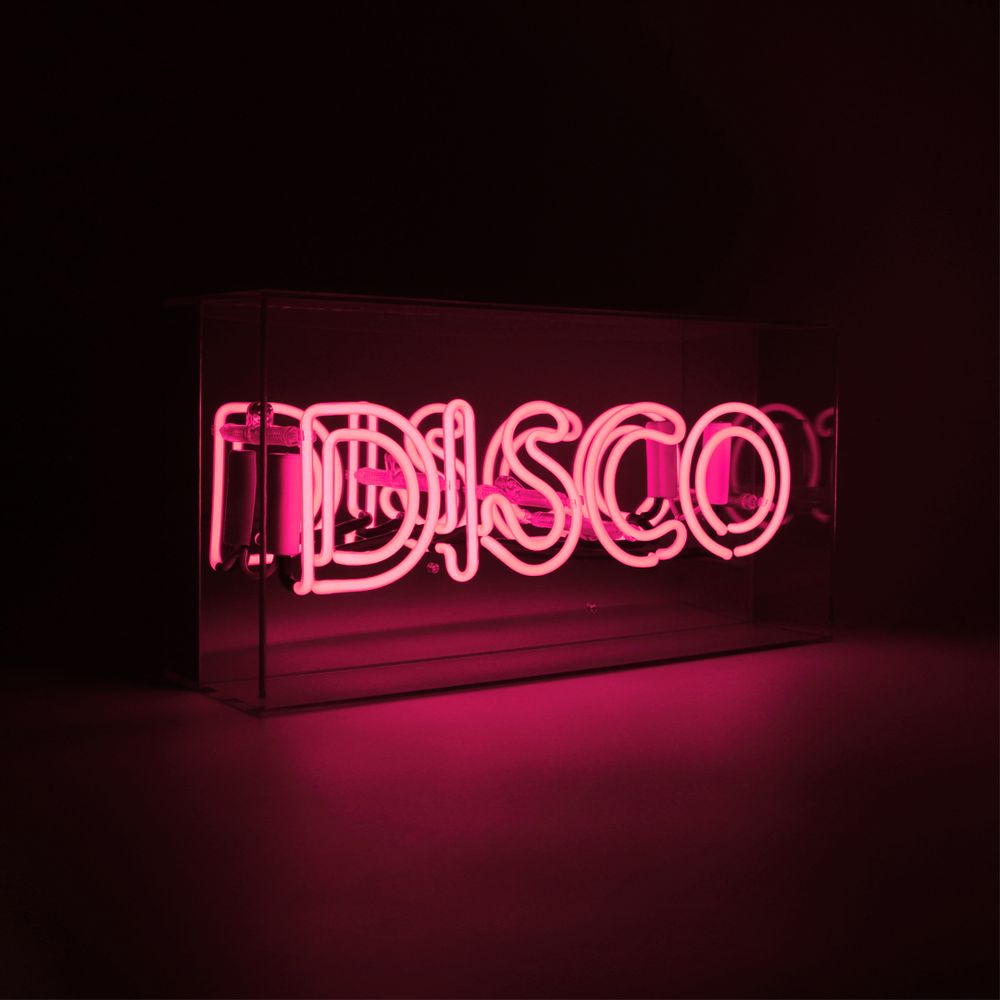 Desk lamps - Pink 'Disco' Acrylic Box Neon Light - LOCOMOCEAN