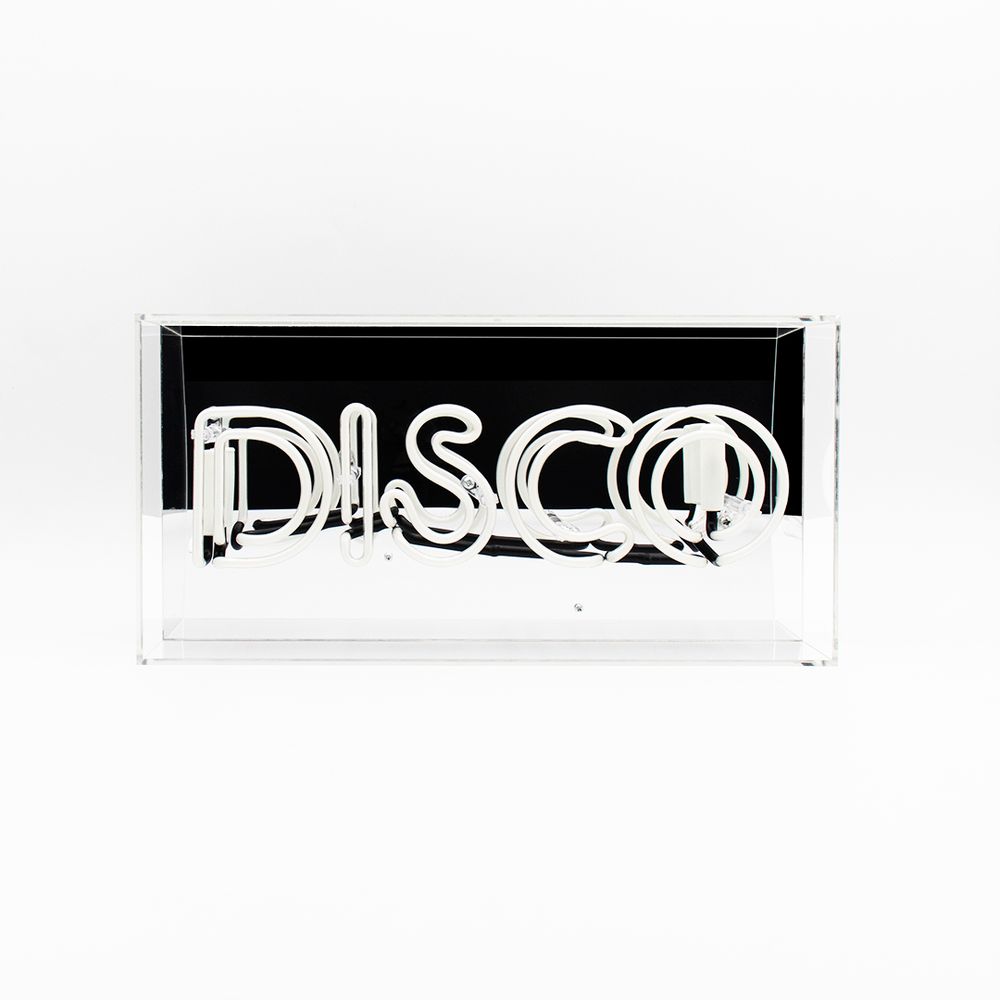 Desk lamps - Pink 'Disco' Acrylic Box Neon Light - LOCOMOCEAN