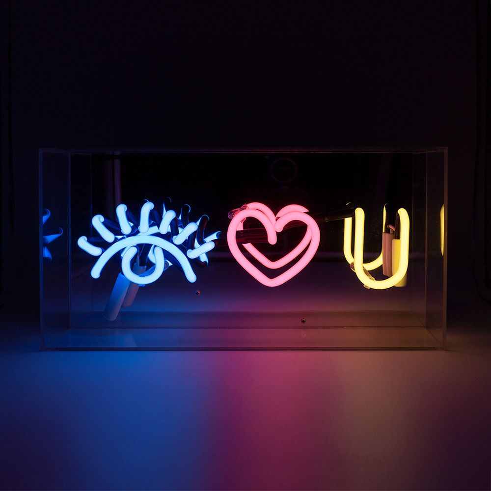 Lampes de bureau - Boîte à néon en acrylique « Eye Love You » - LOCOMOCEAN