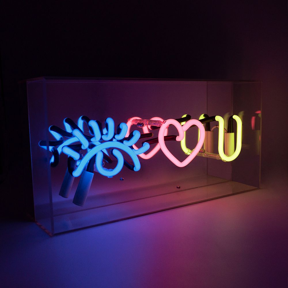 Lampes de bureau - Boîte à néon en acrylique « Eye Love You » - LOCOMOCEAN