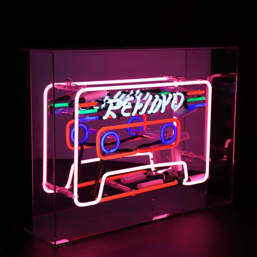 Desk lamps - 'Cassette' Acrylic Box Neon Light - LOCOMOCEAN