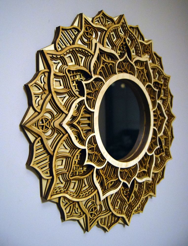 Mirrors - Art Deco Wall Mirror, Black Mirror, Wood Frame Mirror - BHDECOR