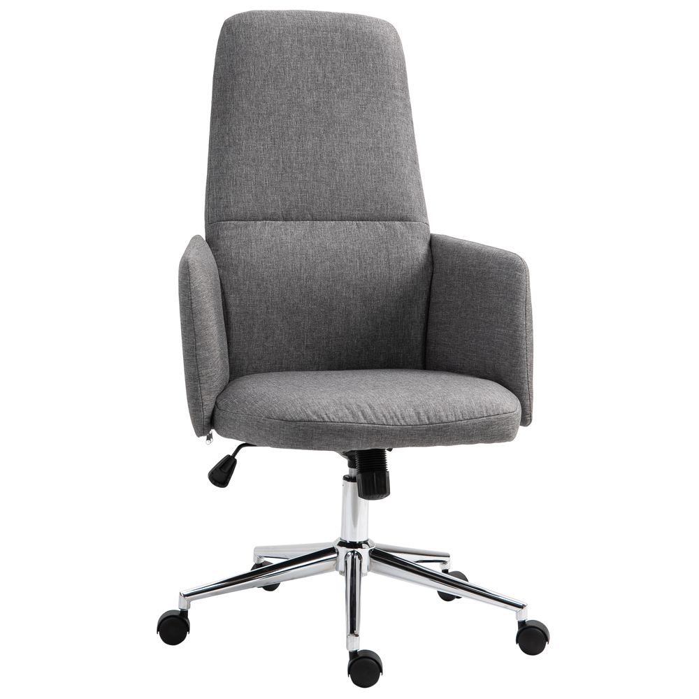 Armchairs - Adjustable Swivel Manager Office Chair Metal Fabric Grey - AOSOM BUSINESS