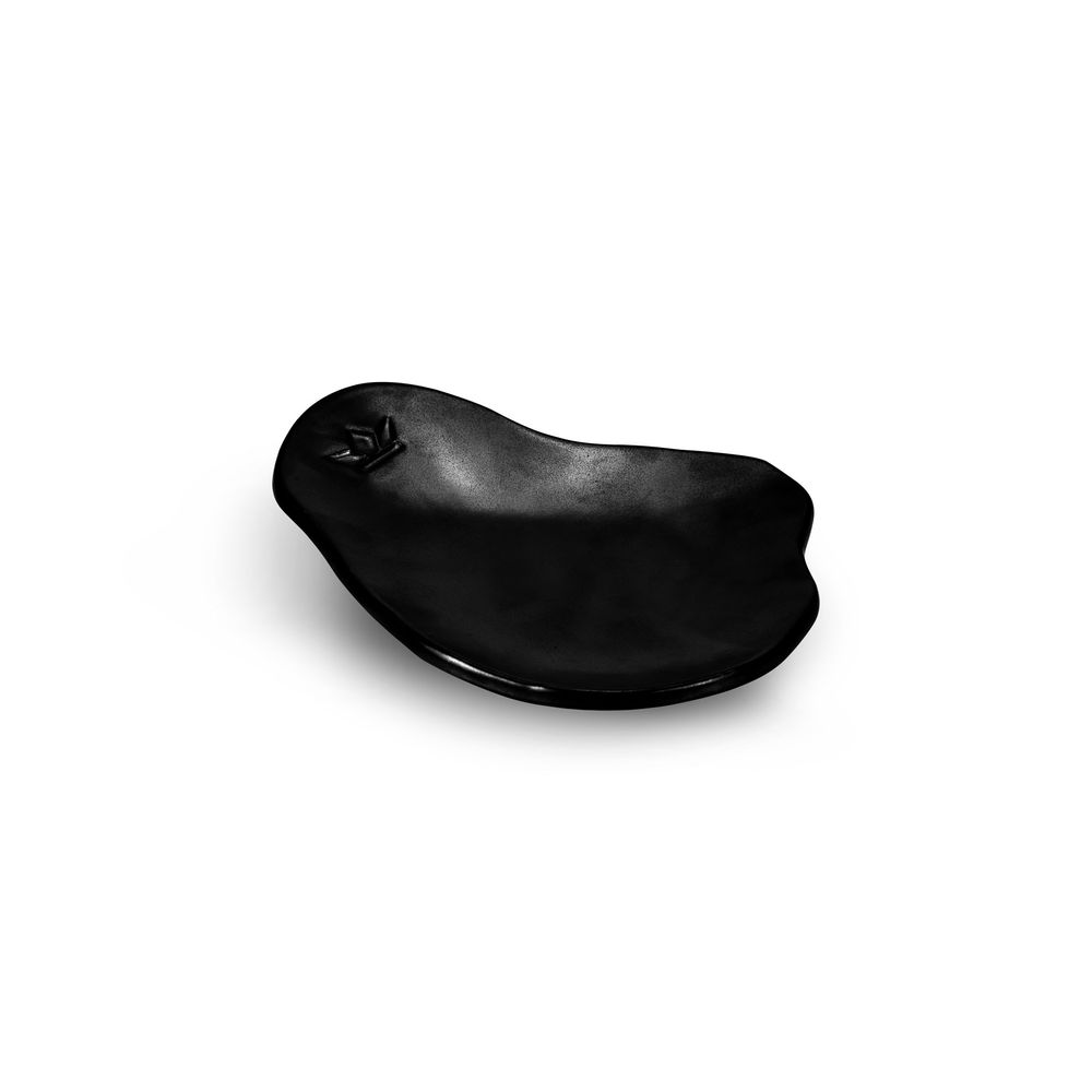 Ustensiles de cuisine - Assiette à Entrée / Repose-Cuillère, Céramique -Noir Mat - DUTCHDELUXES INTERNATIONAL BV