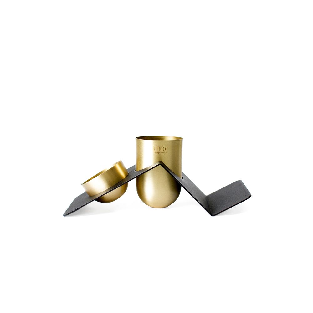 Range-tout - BLANK Organisateur de Bureau - Laiton et Noir - KITBOX DESIGN