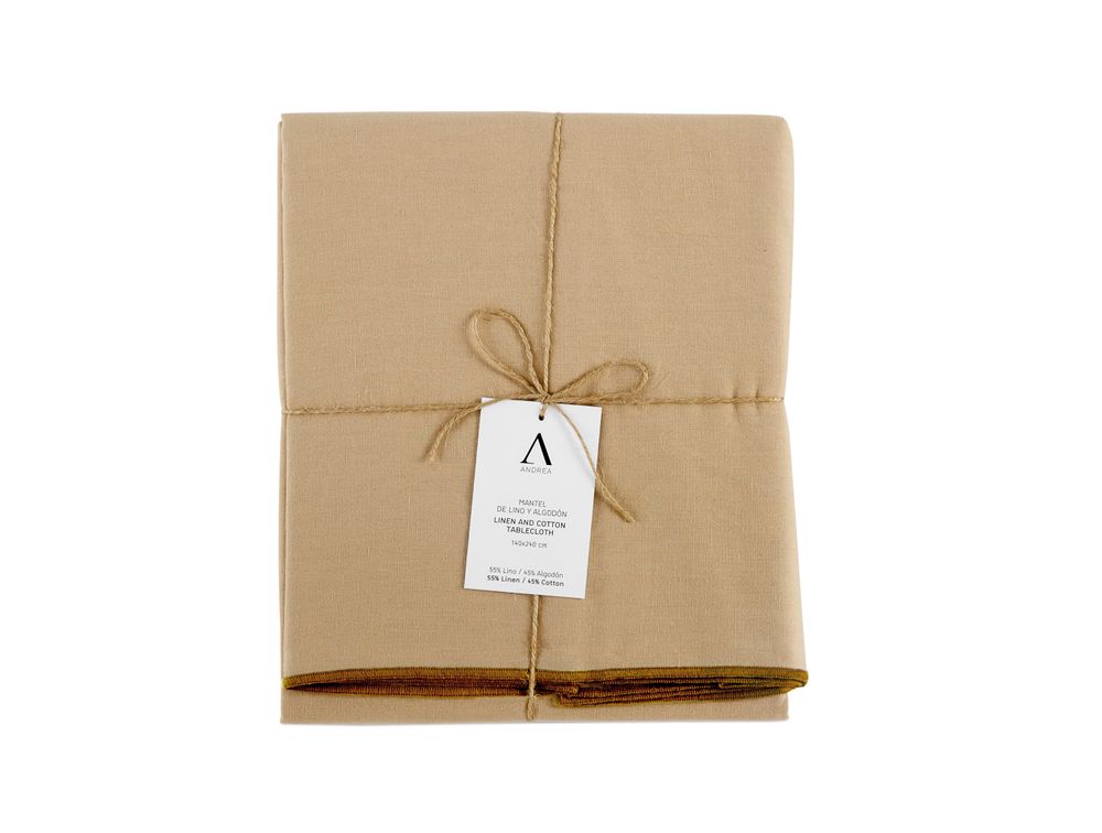 Nappes - Lot de 2 serviettes en coton et lin ivoire à franges 40x40 cm MS22026 - ANDREA HOUSE