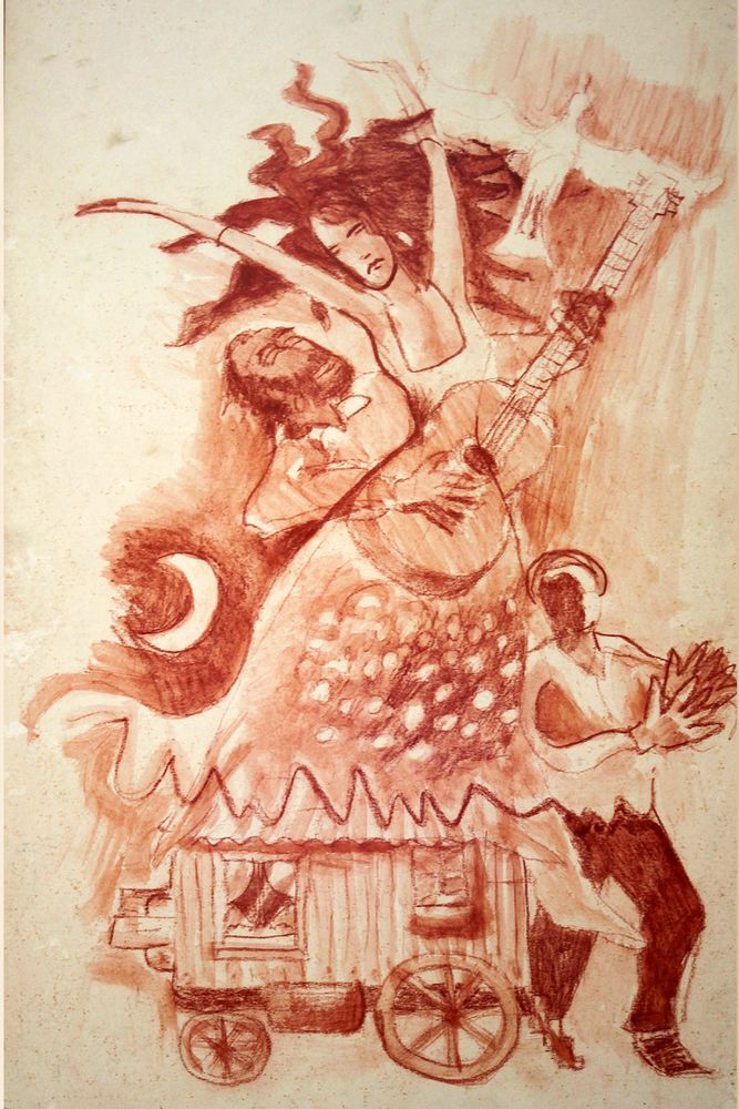 Tableaux - "La Gitane" tirage d'art - L'ATELIER D'ANGES HEUREUX