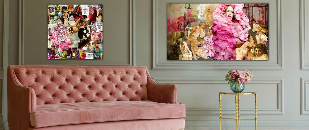 Tableaux - "Baboushka" Collage Edition Limitée - L'ATELIER D'ANGES HEUREUX