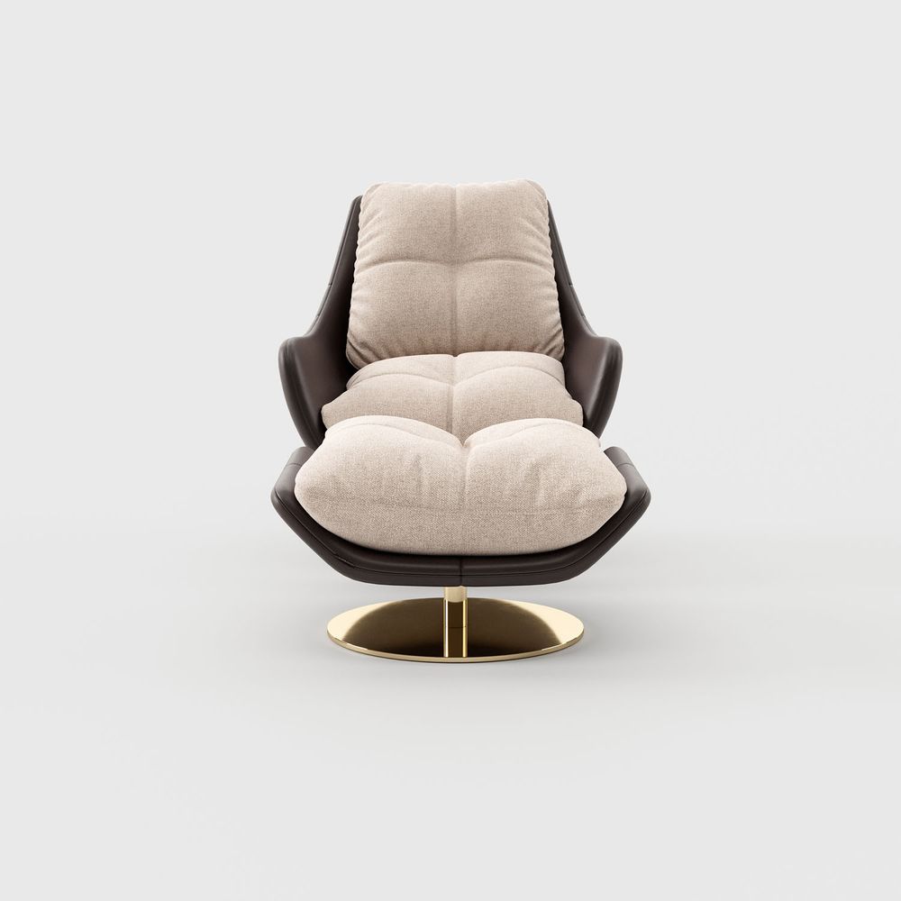 Armchairs - Sophia Armchair with Ottoman - LASKASAS
