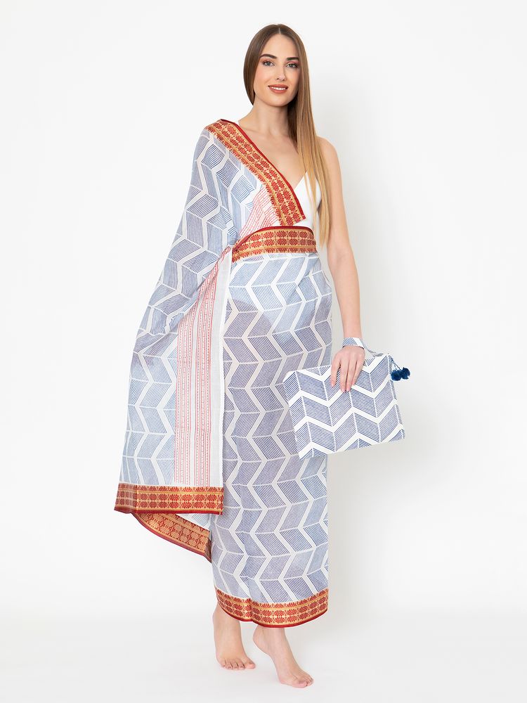 Foulards et écharpes - Echarpe Coton Avec Bordures de Soie - KORES ACCESSORIES
