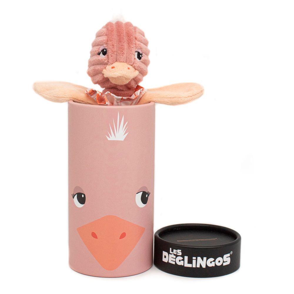 Objets de décoration - Peluche petit Simply Pomelos l'autruche avec Boite - DEGLINGOS