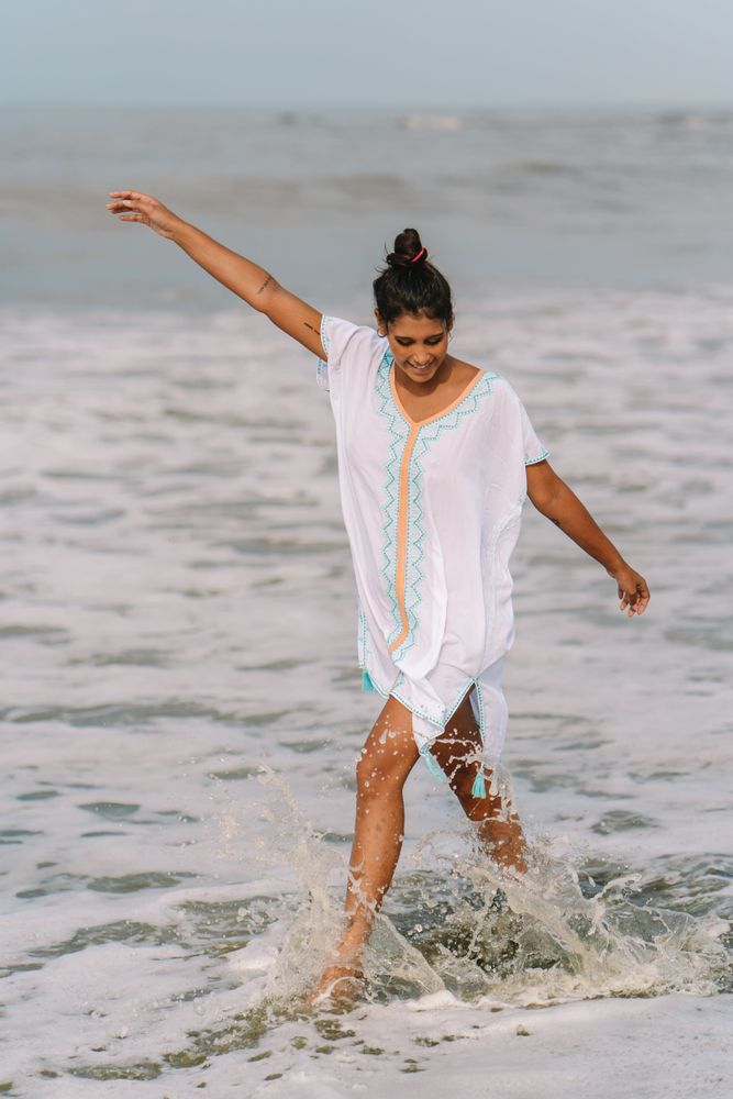 Prêt-à-porter - Caftan court/robe cache-maillot de plage Bali - MON ANGE LOUISE