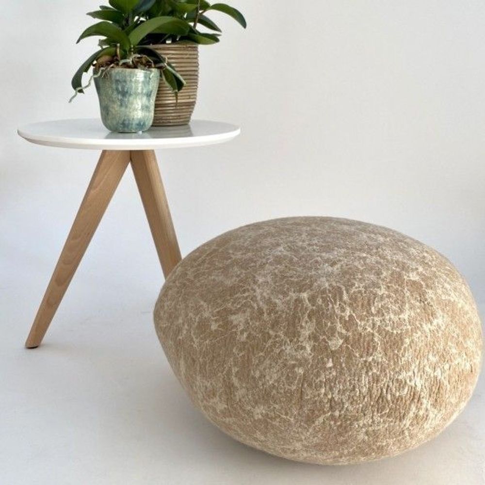 Fabric cushions -  Felted wool floor cushion, Agate collection - L'ATELIER DES CREATEURS